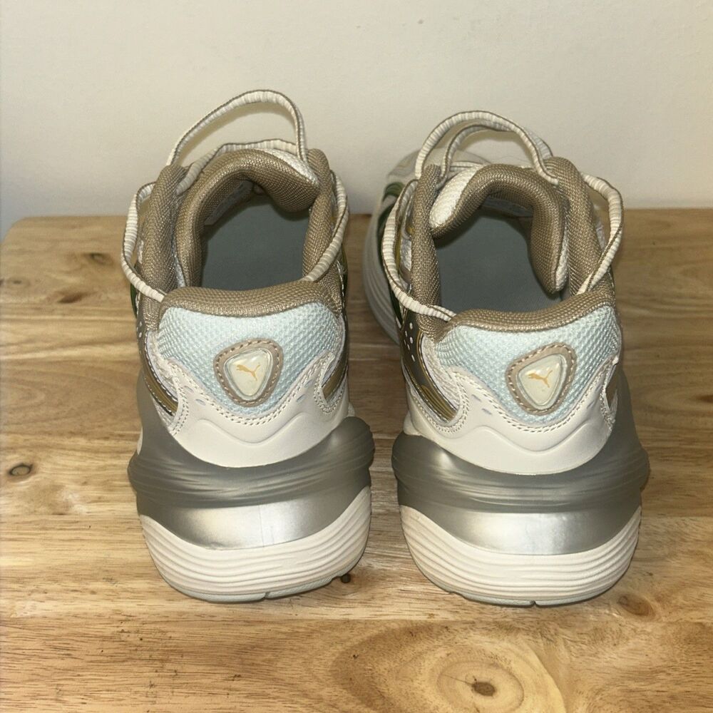 Puma Inverse Sneakers Women’s Size 9.5 White Gold Green Athletic Running Shoes - Picture 5 of 9